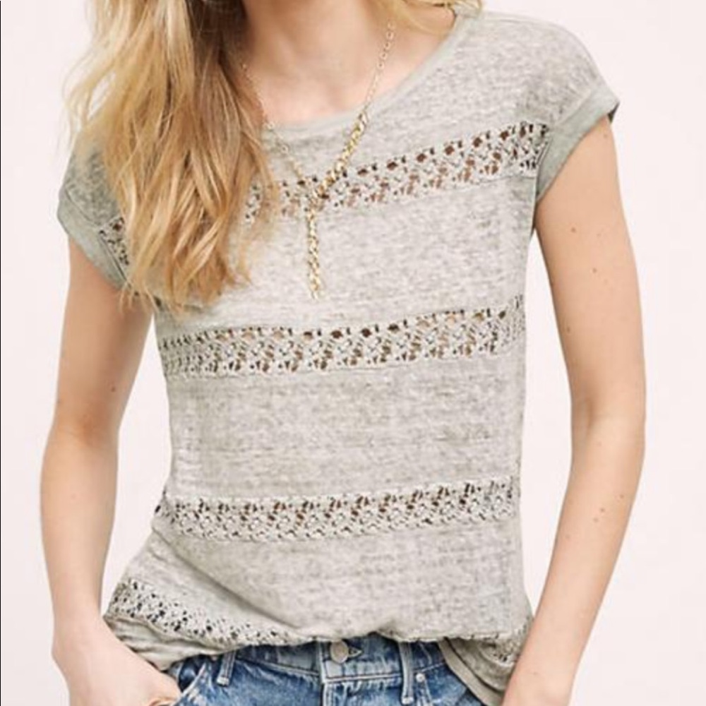 Anthropologie • Akemi + Kin Lattice Stripe Top